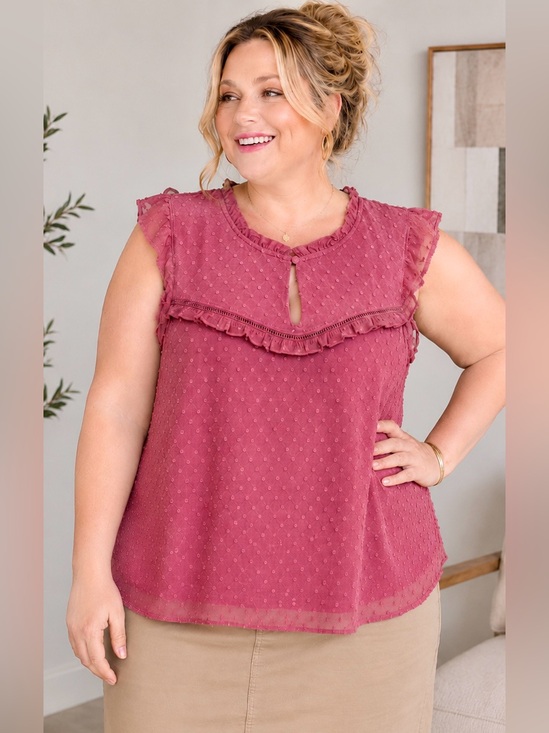 LC Lauren Conrad Tops - Lauren Conrad Blouse | Size XXL Swiss Dot Ruffles
